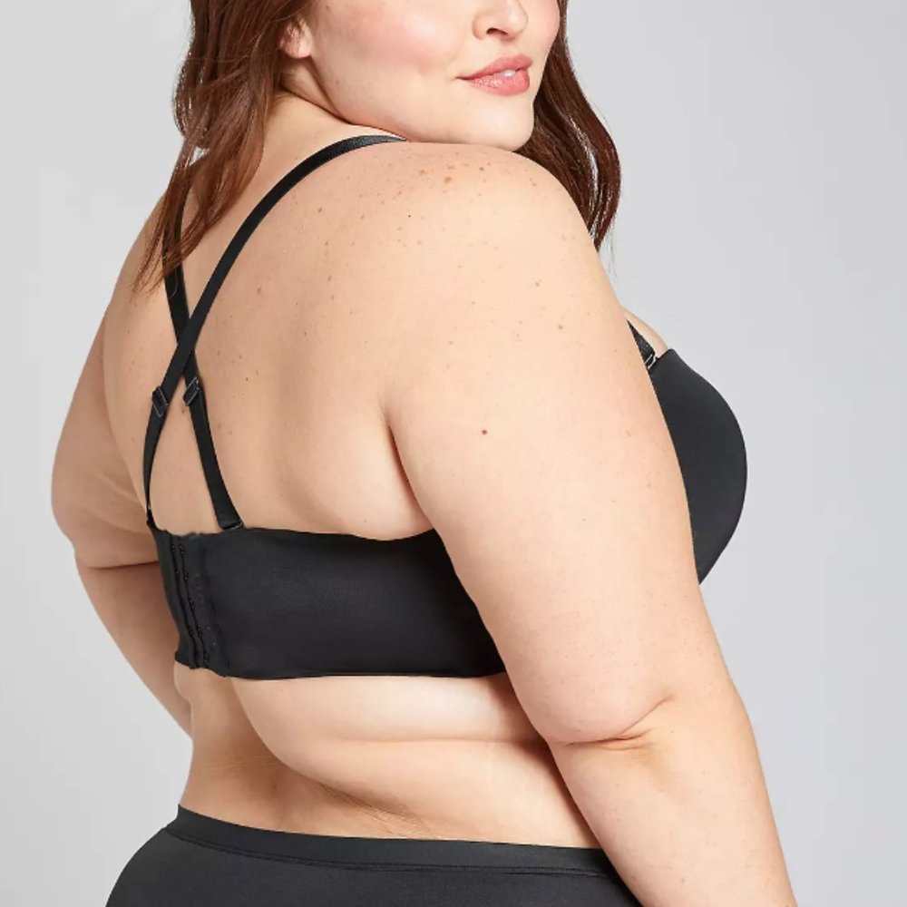 NEW Cacique Bra Lightly Lined Multi-Way Strapless Plus Size Bra BLACK SZ 42F